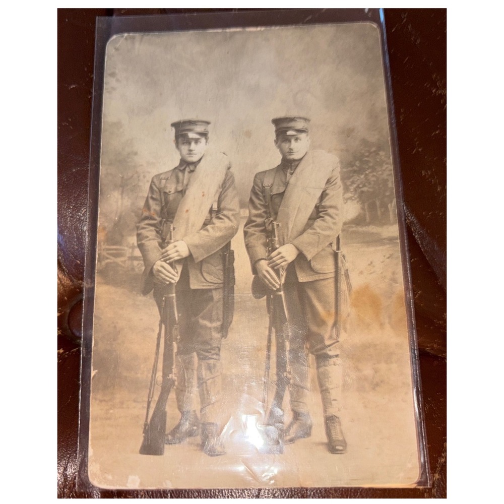 Title WW1 Era British / Commonwealth Soldiers Real Photo Postcard (RPPC)